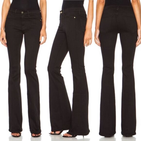 FRAME Le High Flare Jeans in Vian Black Size 27 NWOT - Picture 1 of 6
